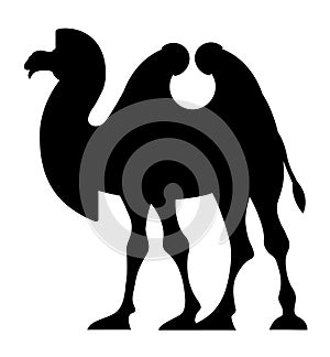 Silhouette of a two-humped camel