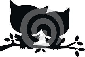 Silhouette of two owls