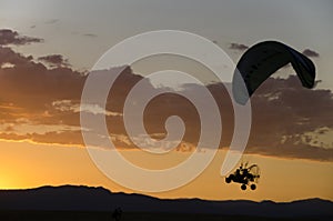 Silhouette of an ultralight