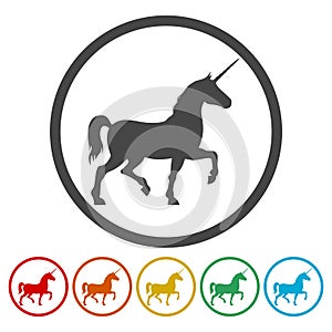 Silhouette of Unicorn Horse icon