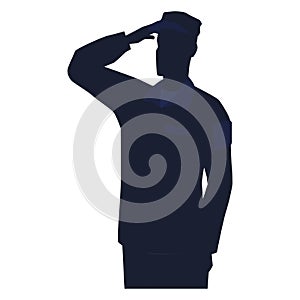 Silhouette of a US army man