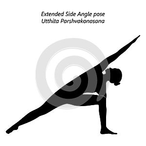 Silhouette of Utthita Parshvakonasana