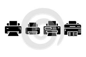 Silhouette Vector Design of Various Printer Models for