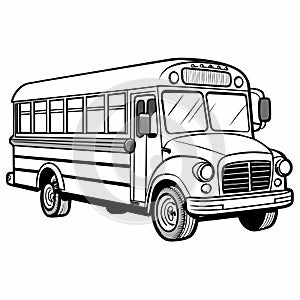 Silhouette Vector Illustration school bus unique design