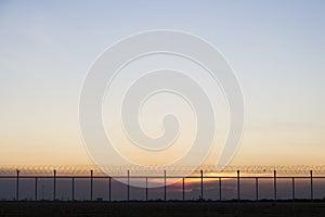 Silhouette view of outside airport