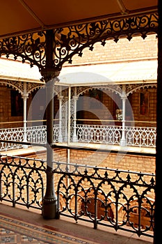 Silhouette of vintage steel fabrications in the palace of bangalore. photo