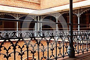 Silhouette of vintage steel fabrications in the palace of bangalore. photo