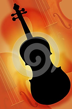 The silhouette violin photo