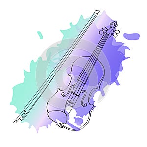 Silhouette of a violin on a gradient background