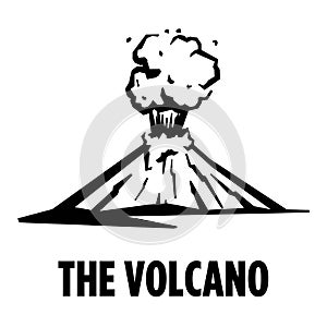 Silhouette of the volcano at the time of the eruption. simple vector illustration isolated on white background