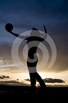 Silhouette volleyball serve