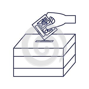 Silhouette with vote hand urn