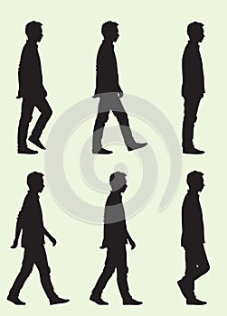 Silhouette of Walk Cycle for Teen Boy