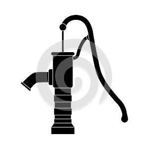 Silhouette water pump design isolated on white background