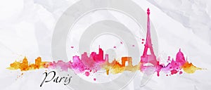 Silhouette watercolor Paris photo