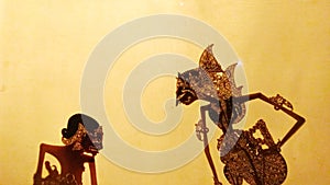 Silhouette Wayang kulit or puppet art from Java, Indonesia in regional art performances