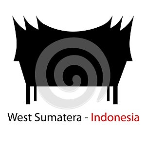 Silhouette of West Sumatera Traditional Building
