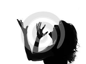 Silhouette woman angry screaming photo