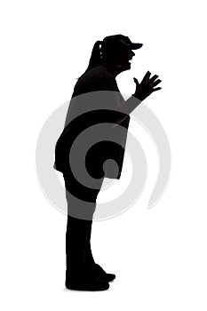 Silhouette of a Woman Angry at Someone