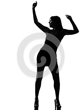 Silhouette woman dancer dancing full length