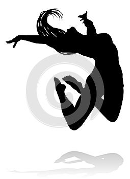 Tanečník skákanie silueta 