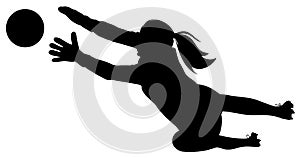 Silhouette  a woman goalkeeper vector