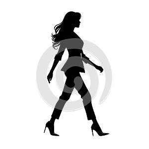 Silhouette of woman in high heels