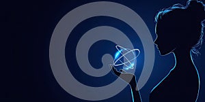 AI-Generated Woman Holding a Globe