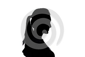 Silhouette woman portrait