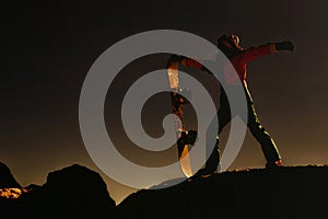 silhouette of woman with snowboarding