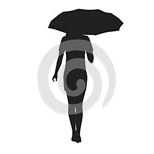 Silhouette of a woman with umbrella