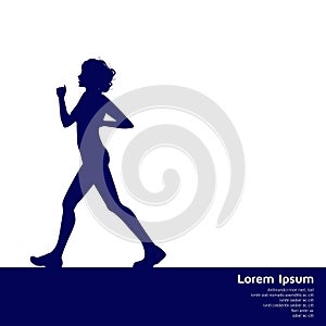 Silhouette of woman walking