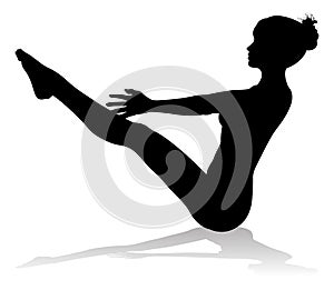 Yoga Pilates Pose Woman Silhouette photo