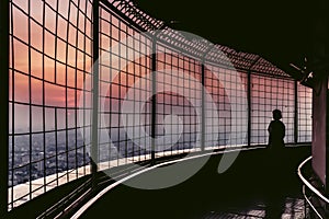 Silhouette women lonely.