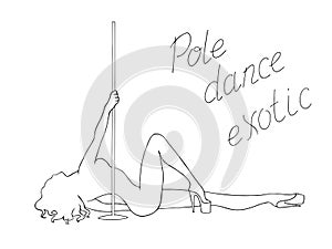 Silhouette women pole dance exotic