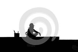 Silhouette of worker