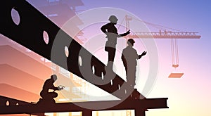 Silhouette of the workers