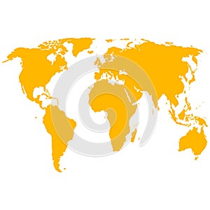 Silhouette World Map. Vector illustration