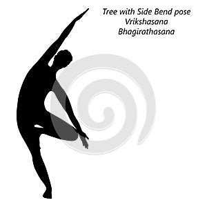 Silhouette of yoga pose Vrikshasana