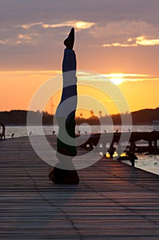 Silhouette of yoga position