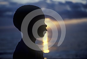 Silhouette of young Jamaican