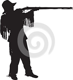 Silhouette of a young mountain man