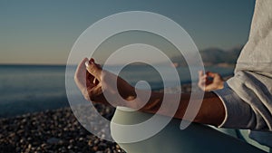 Silhouette of young woman practicing yoga on the nature at sunset. active meditation a relax concept. woman meditation