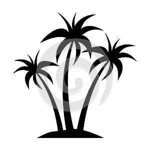 Silhouette Coconut Tree Vector Icon