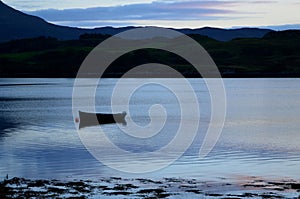 Silhouetted Dingy on Loch Dunvegan