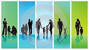 Silhouetted families