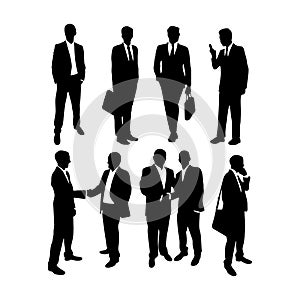 Silhouetted group of businessmen