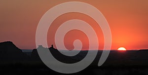 Silhouetted Horizon: Stunning Dusk Landscape at Badlands National Park, South Dakota