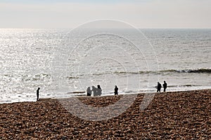 Silhouetted People at the Beach