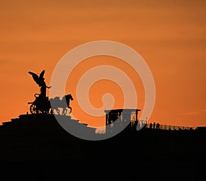 Silhouetted statue